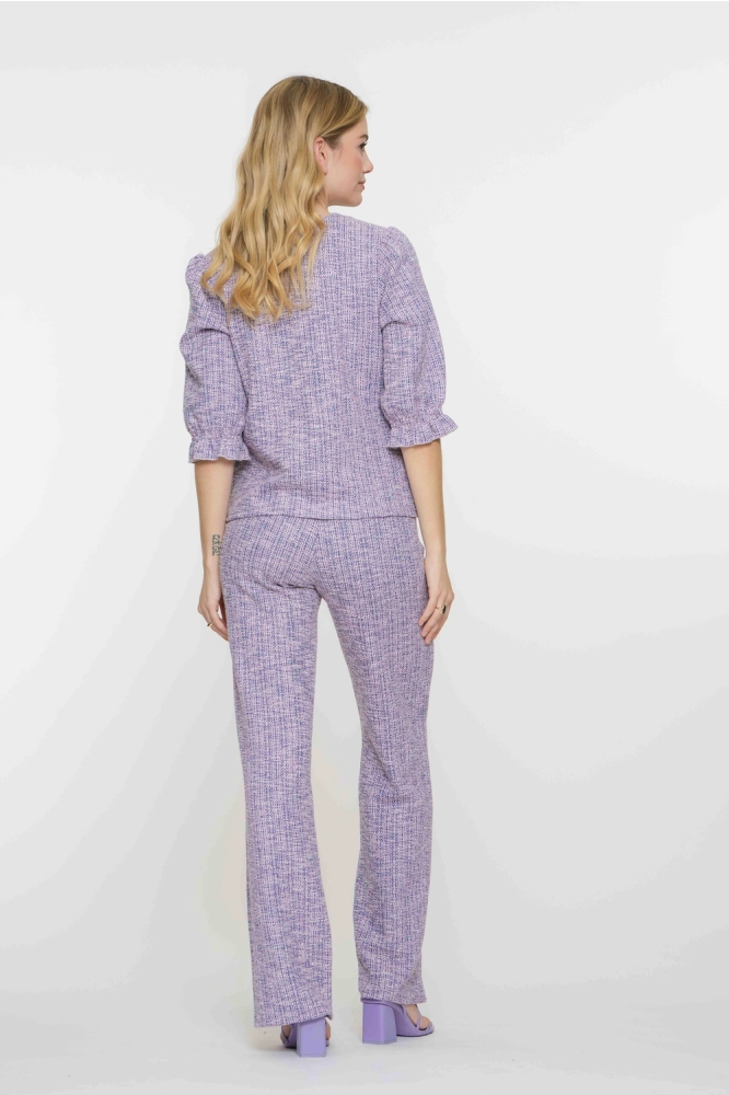 TWEED MELANGE BROEK 51224 20 Off-White/Lilac